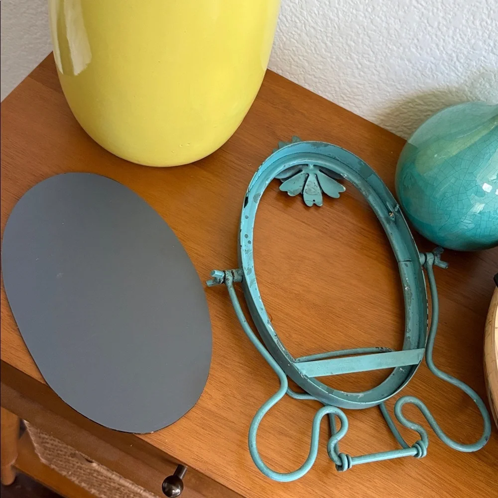 Turquoise Metal Wall Mirror Frame - Decorative Home Wall Decor